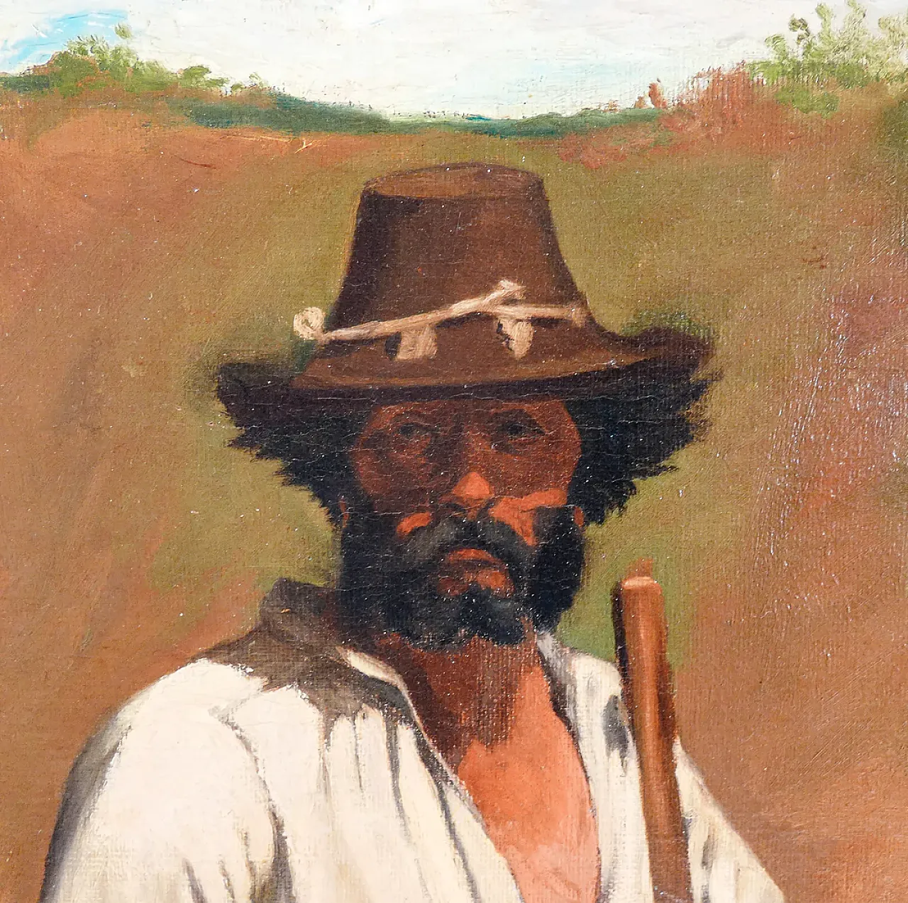 Self-portrait in the landscape by Sebastiano Panunzi, 19th century 4