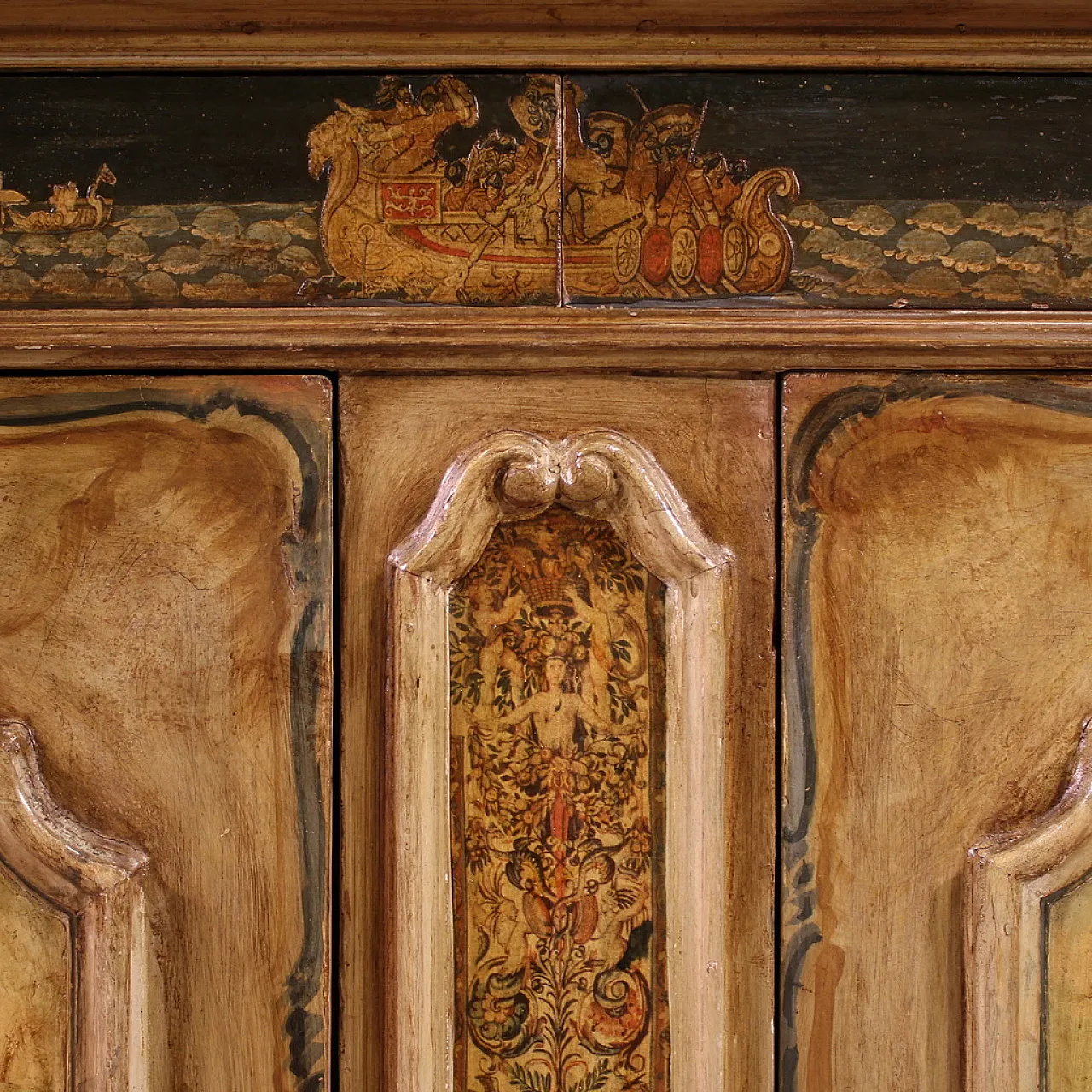 Grande credenza veneziana laccata e dipinta, '900 5
