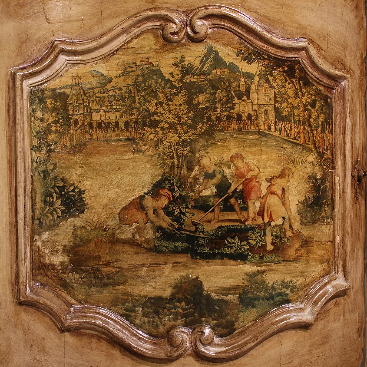 Grande credenza veneziana laccata e dipinta, '900 8