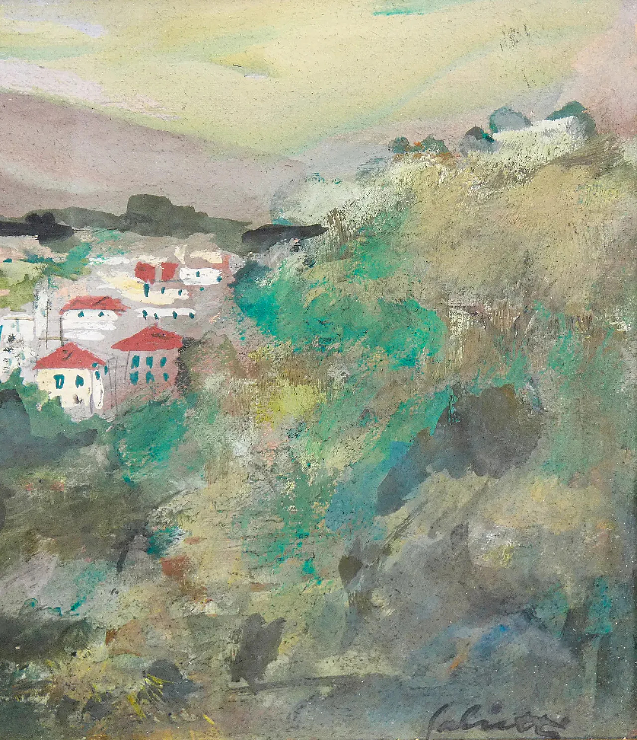 Paesaggio ligure di Alberto Salietti, primo '900 4