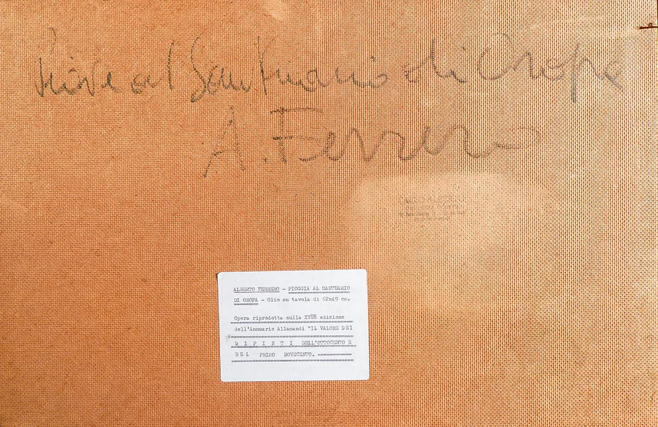 It's raining at the Sanctuary of Oropa by Alberto Ferrero,20th century 8