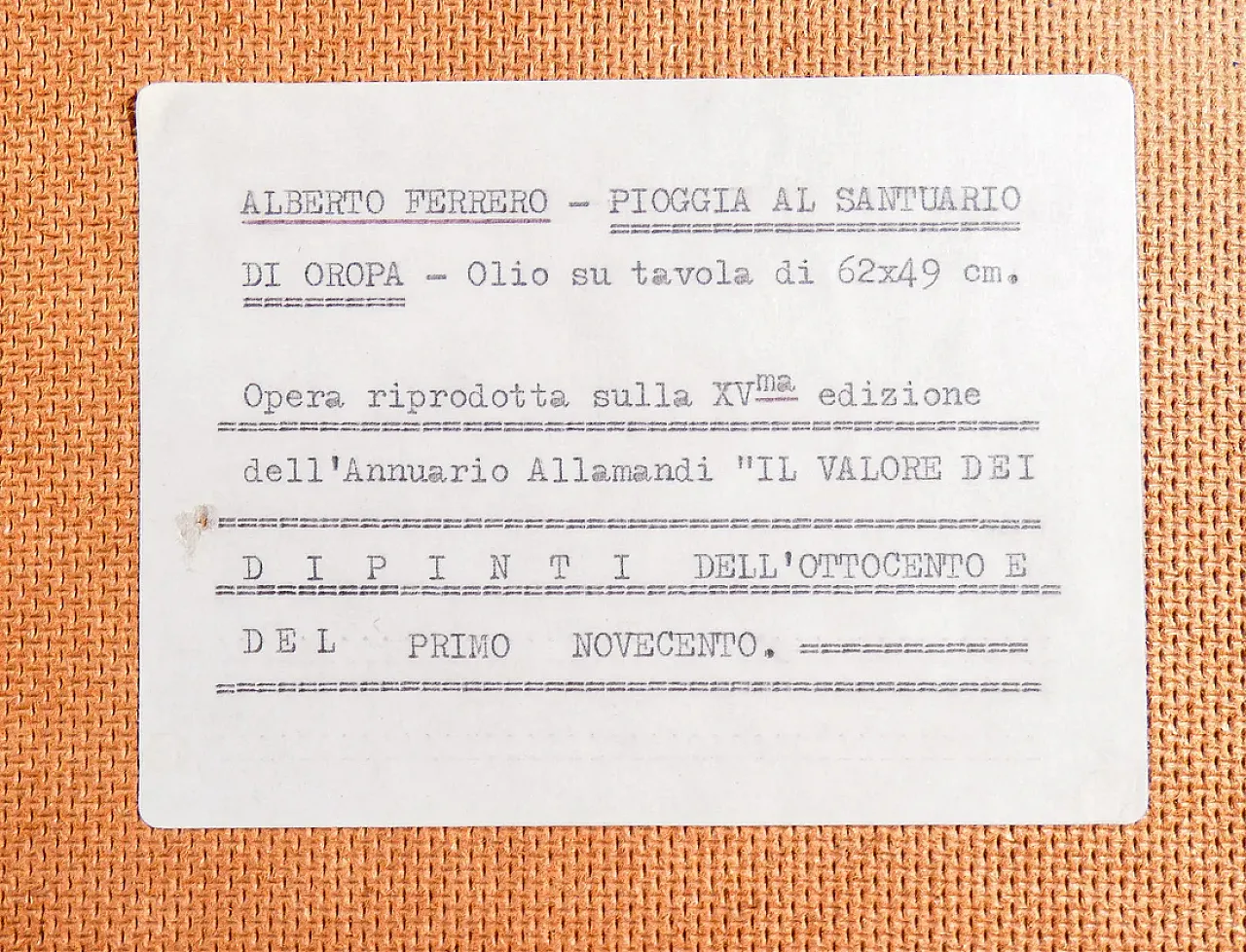 It's raining at the Sanctuary of Oropa by Alberto Ferrero,20th century 9