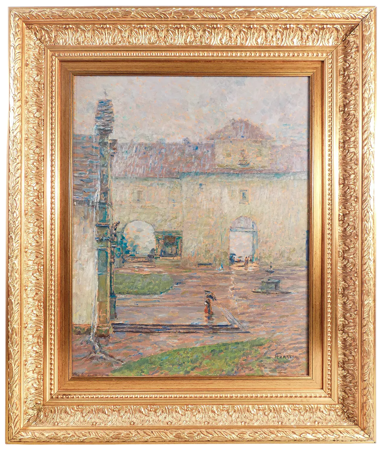 It's raining at the Sanctuary of Oropa by Alberto Ferrero,20th century 10