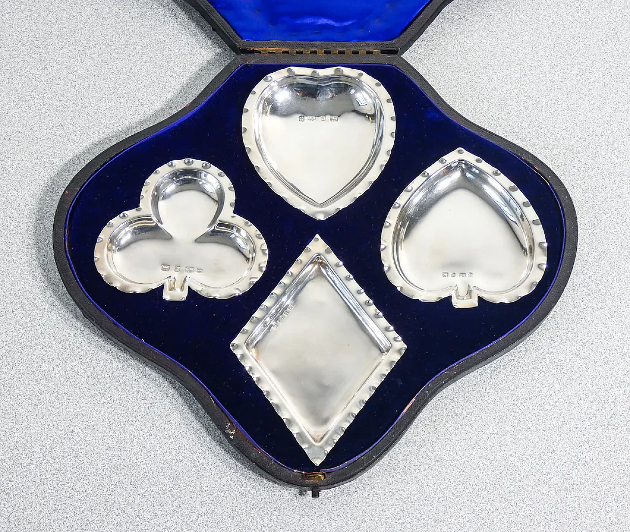 4 Posaceneri in argento 925 sterling, fine '800 1