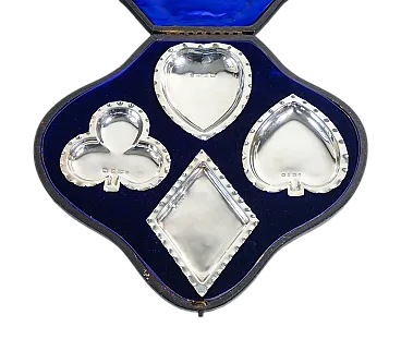 4 Posaceneri in argento 925 sterling, fine '800