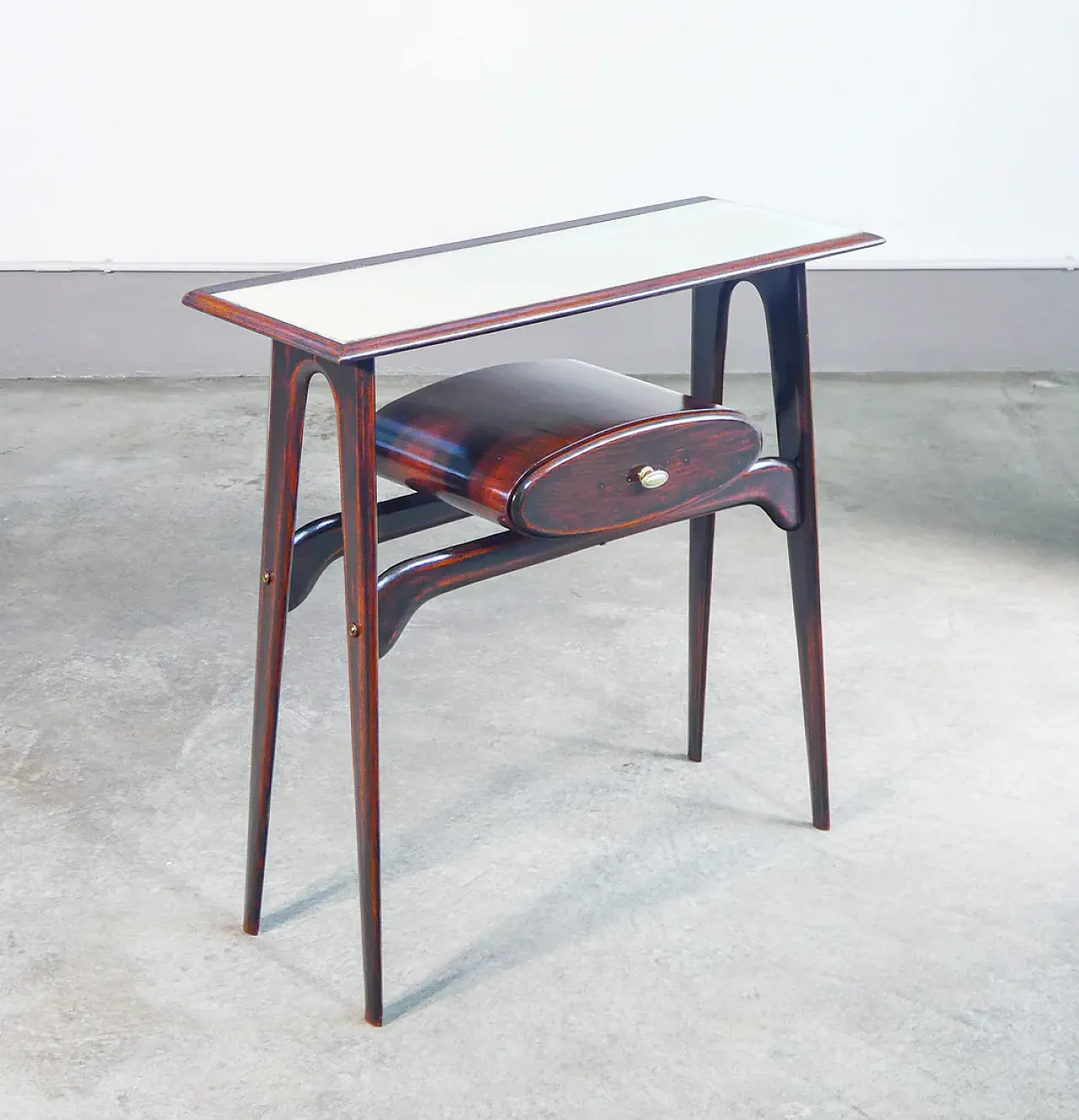 Wooden and glass console table by Ignazio Gardella, 1950s 1