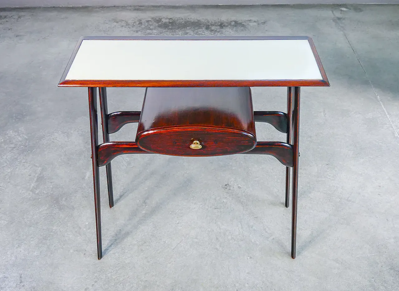 Wooden and glass console table by Ignazio Gardella, 1950s 3