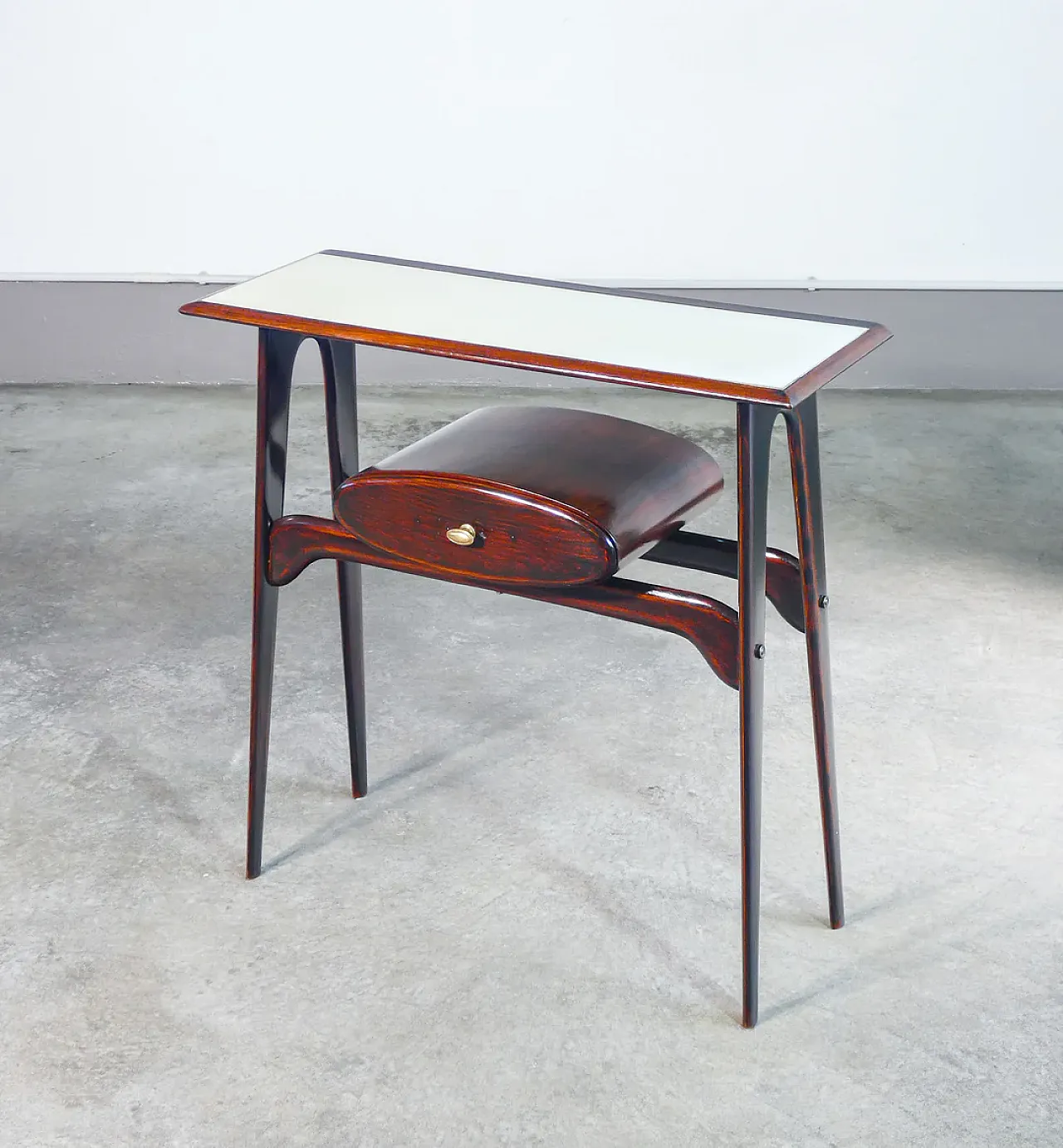 Wooden and glass console table by Ignazio Gardella, 1950s 4