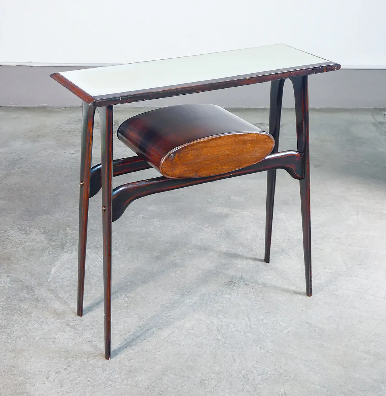 Wooden and glass console table by Ignazio Gardella, 1950s 9