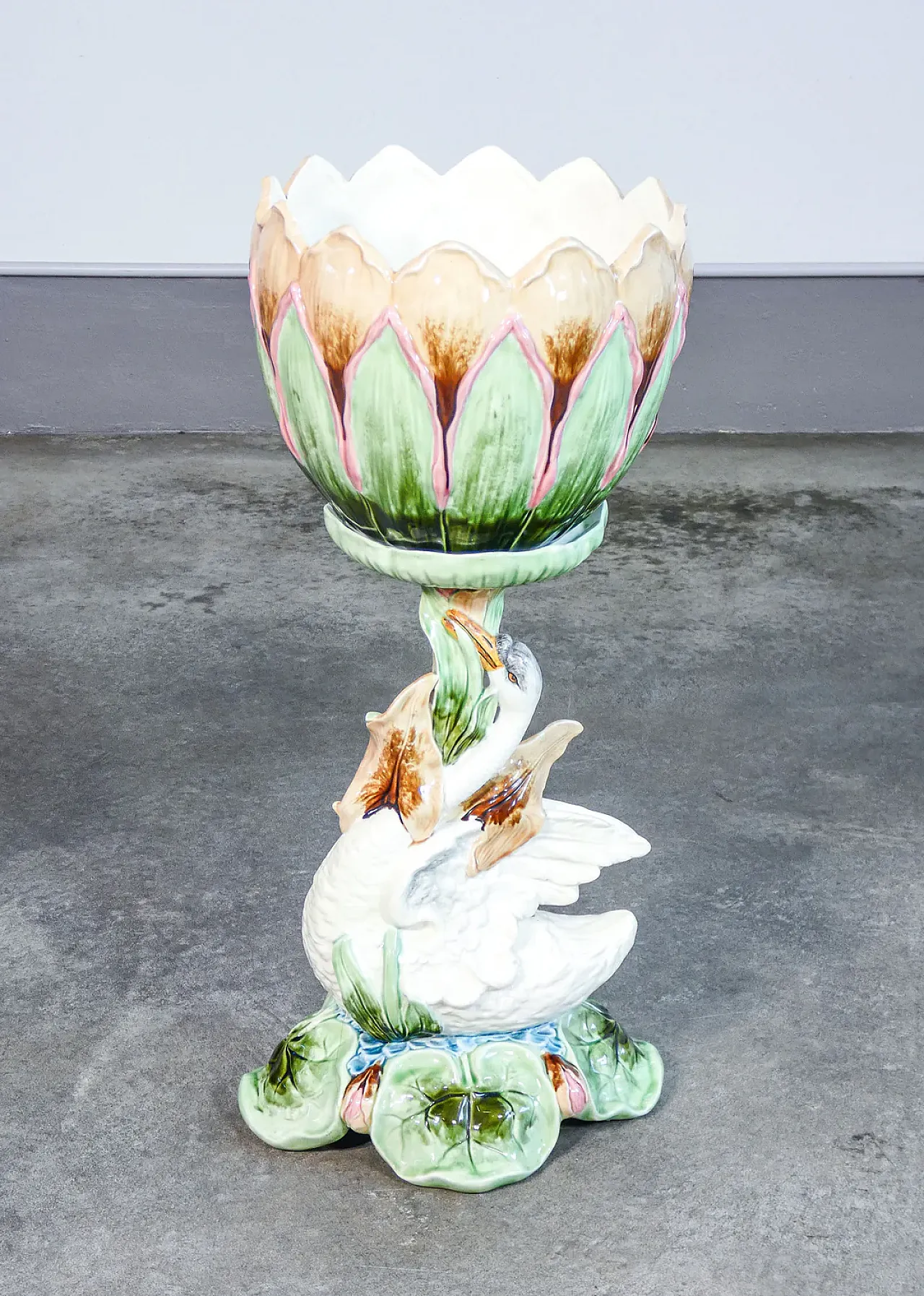 Ceramic cachepot with sculptural base, mid-20th century 1