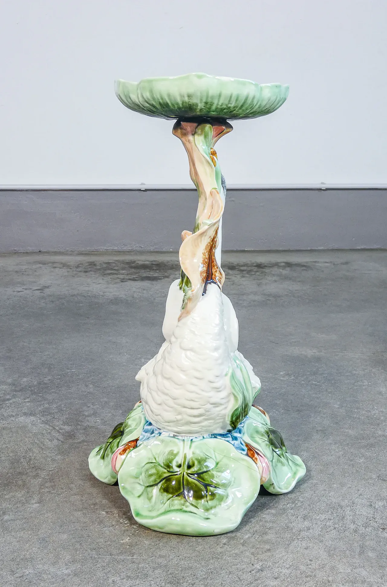 Ceramic cachepot with sculptural base, mid-20th century 8