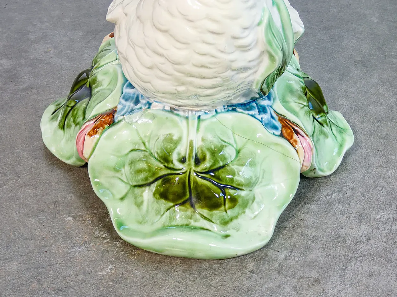 Ceramic cachepot with sculptural base, mid-20th century 9