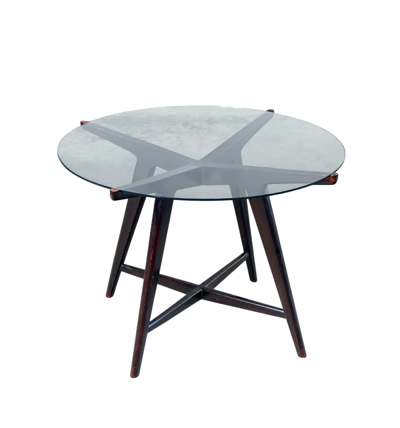 Low coffee table in lacquered wood and glass by Paolo Buffa, 1950s 6