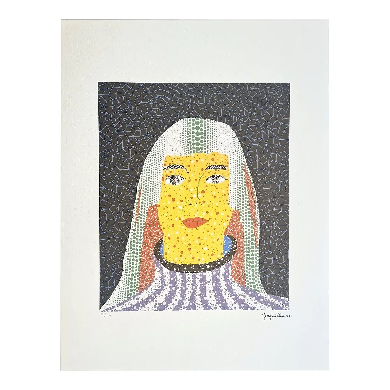 Yayoi Kusama, autoritratto, litografia, anni '90 1