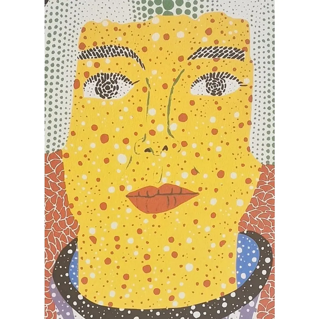 Yayoi Kusama, autoritratto, litografia, anni '90 2