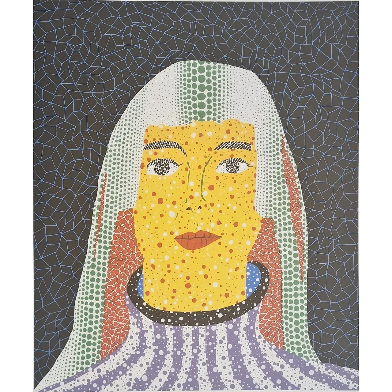 Yayoi Kusama, autoritratto, litografia, anni '90 3