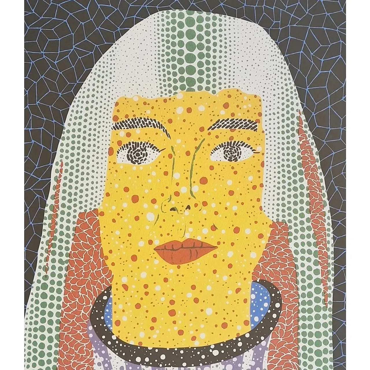 Yayoi Kusama, autoritratto, litografia, anni '90 4