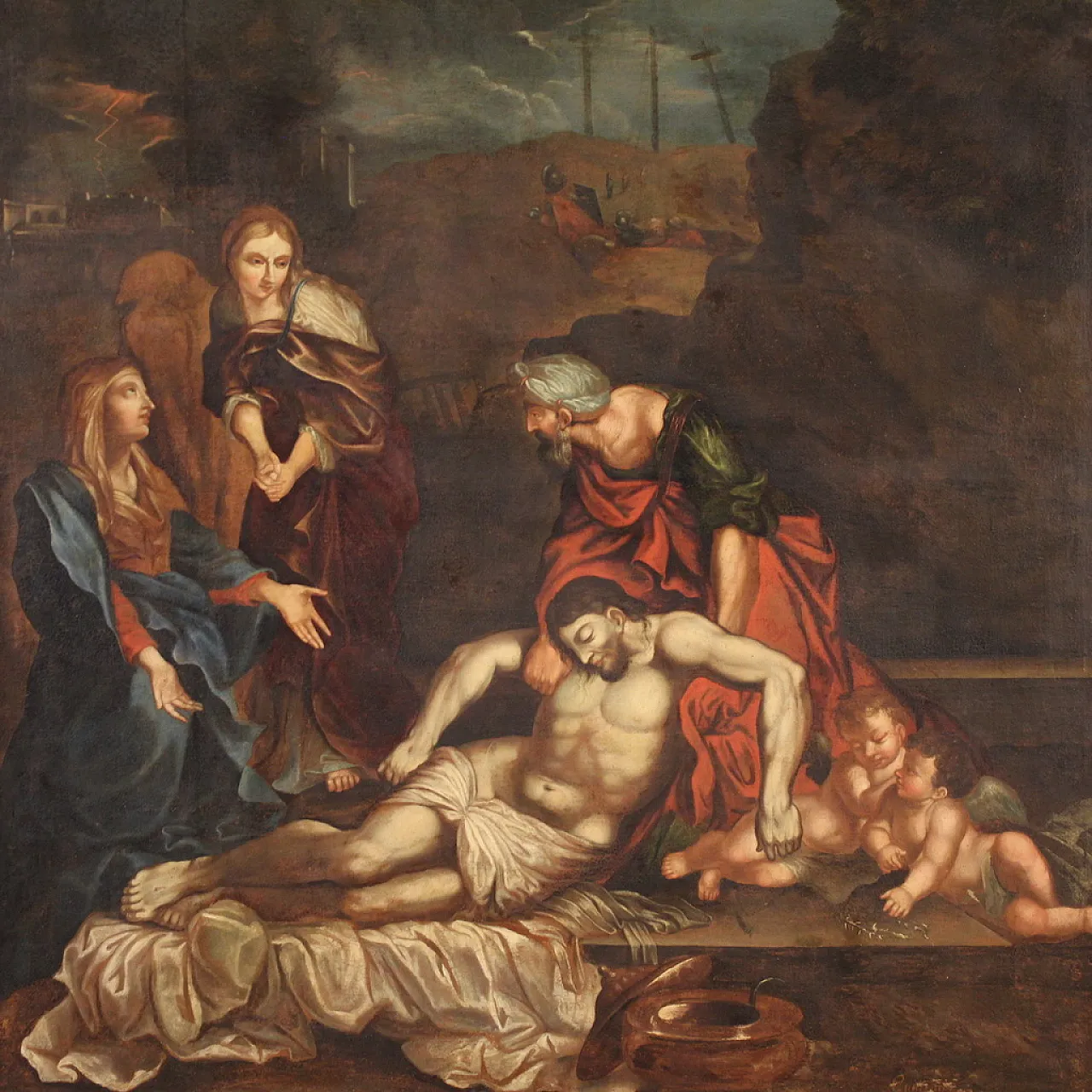 Italian painting, Lamentation over the Dead Christ, 17th century 1
