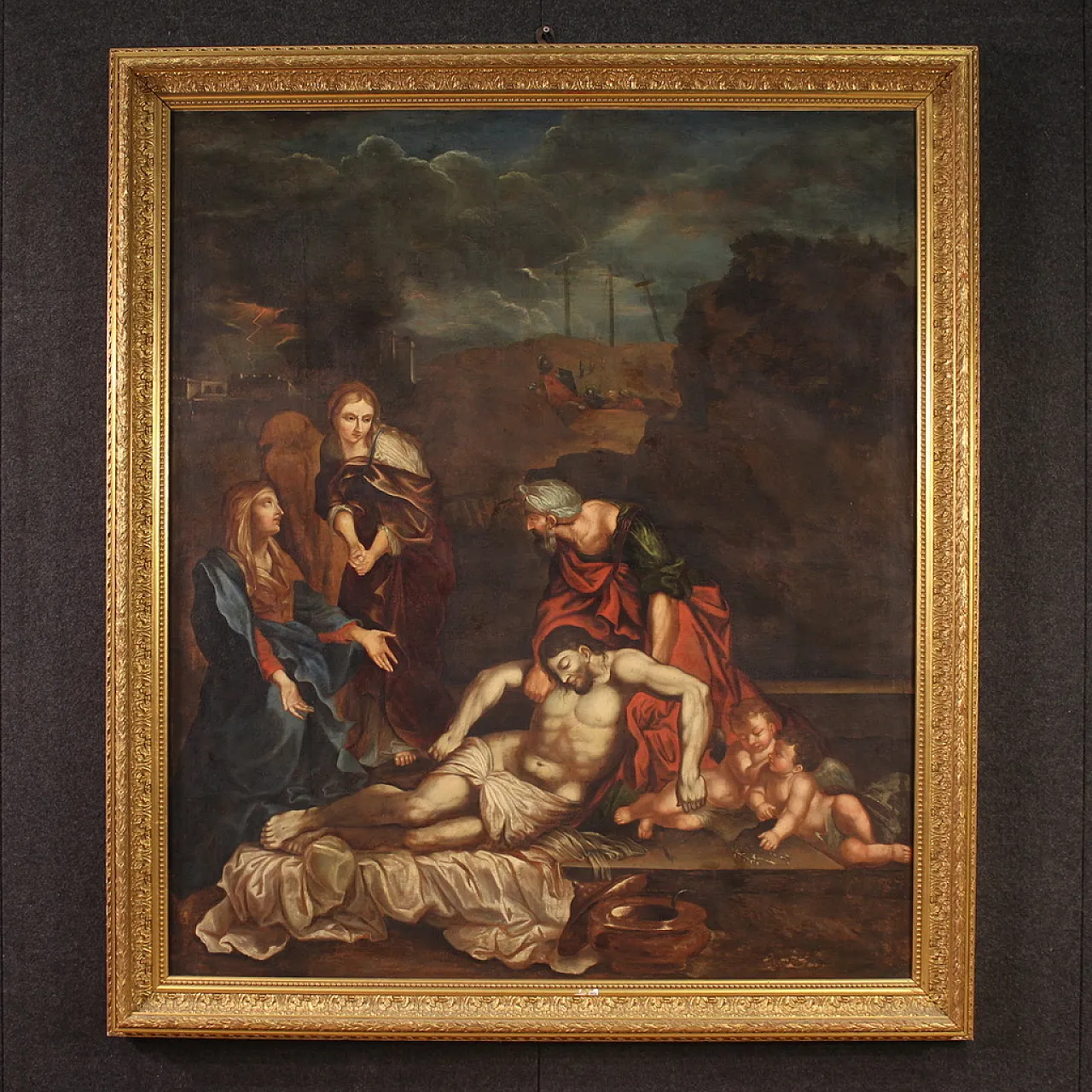 Italian painting, Lamentation over the Dead Christ, 17th century 2