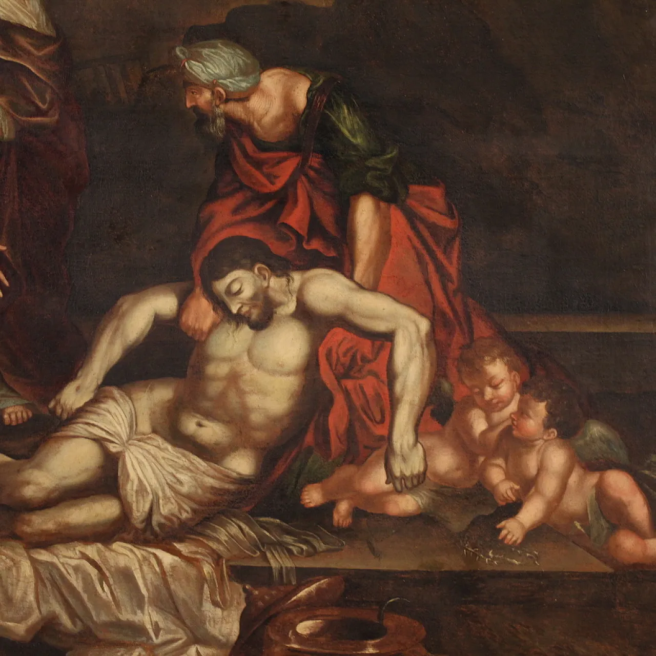 Italian painting, Lamentation over the Dead Christ, 17th century 3