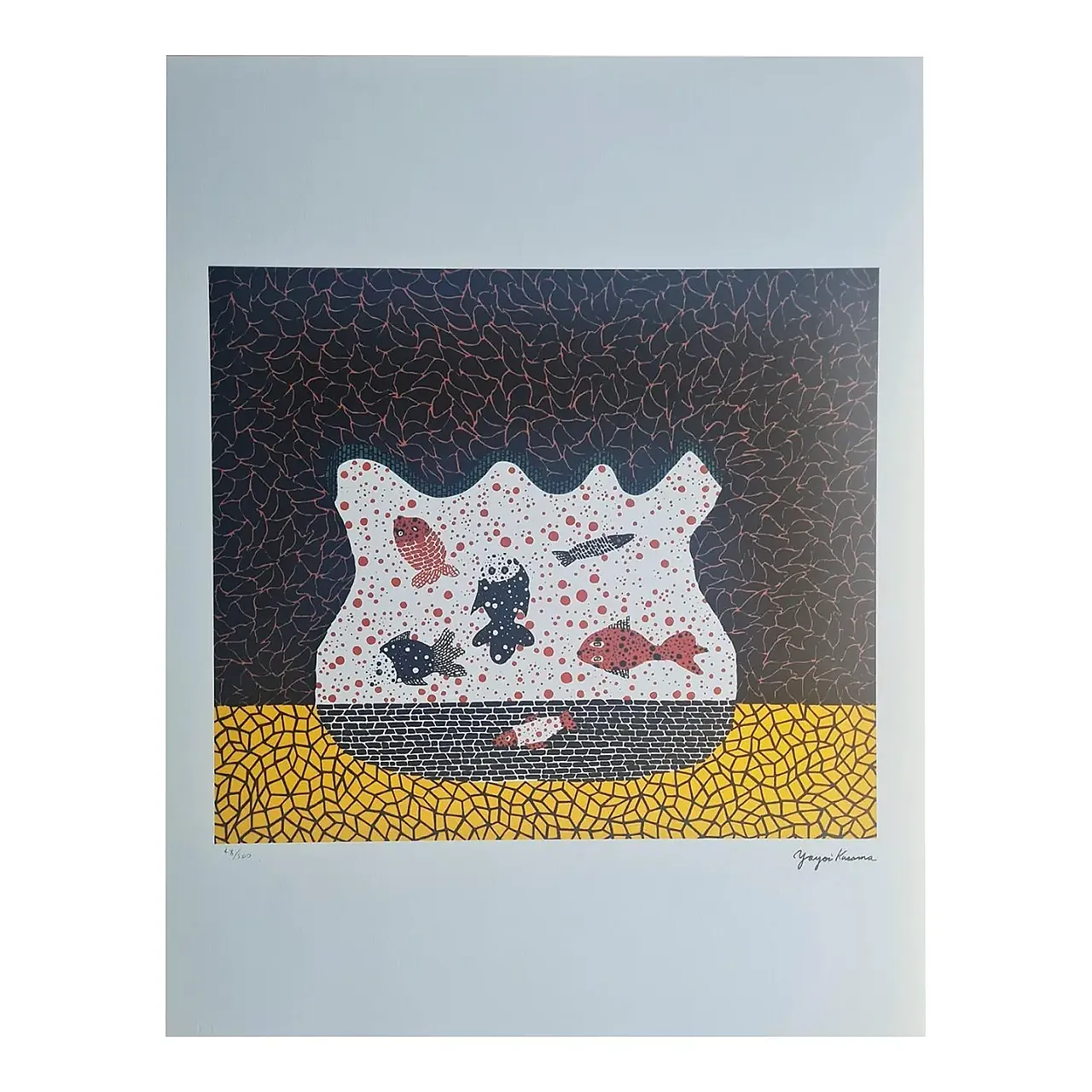 Yayoi Kusama, Pesce rosso, litografia, anni '90 1
