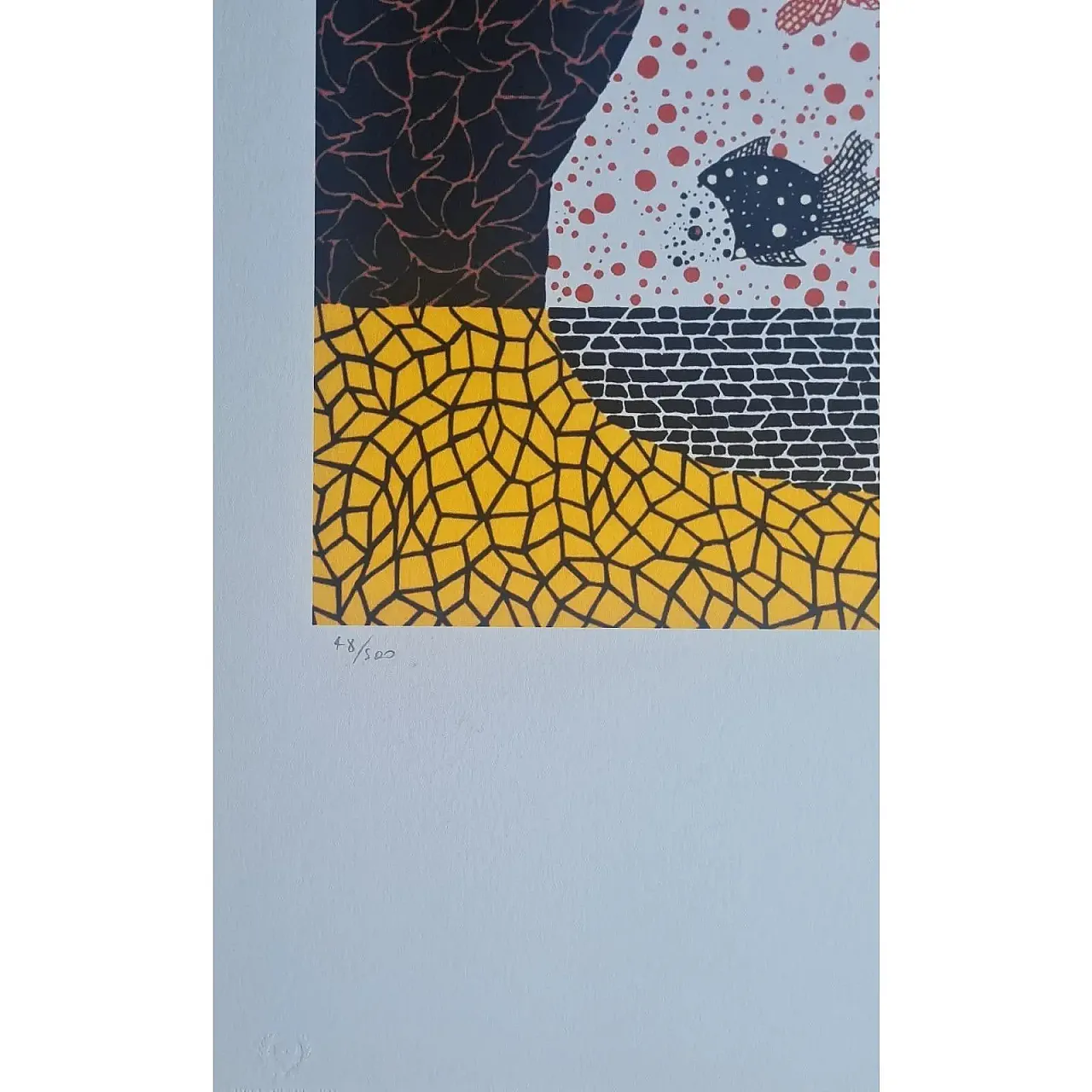 Yayoi Kusama, Pesce rosso, litografia, anni '90 4