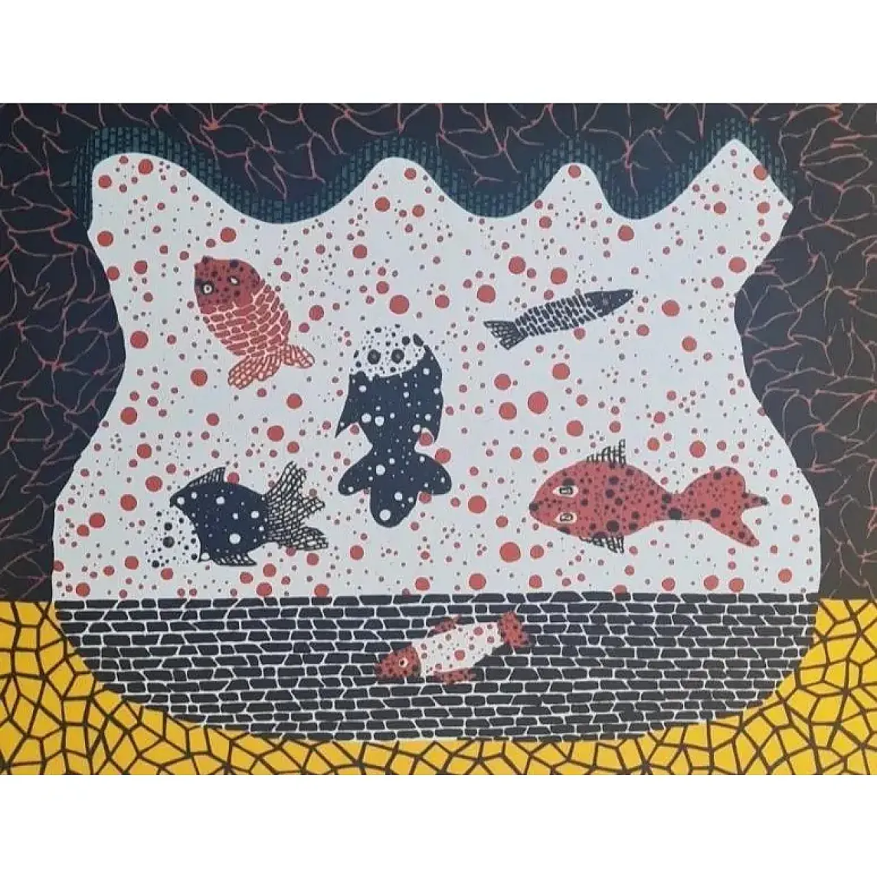 Yayoi Kusama, Pesce rosso, litografia, anni '90 6