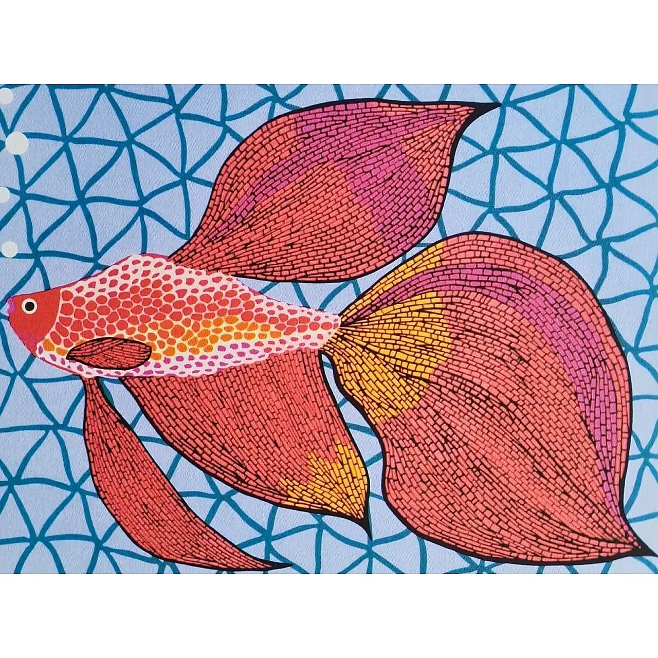 Yayoi Kusama, Pesce rosso, Litografia, anni '90 3