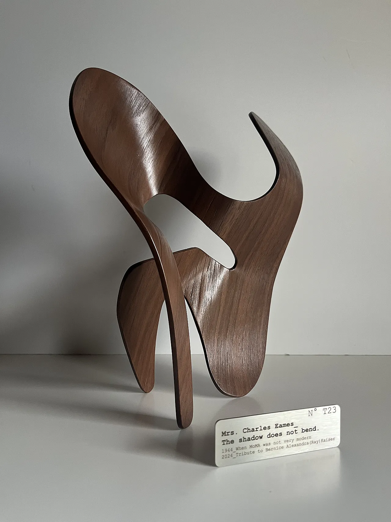Walnut plywood sculpture by Mrs. Charles Eames, 2000s 1