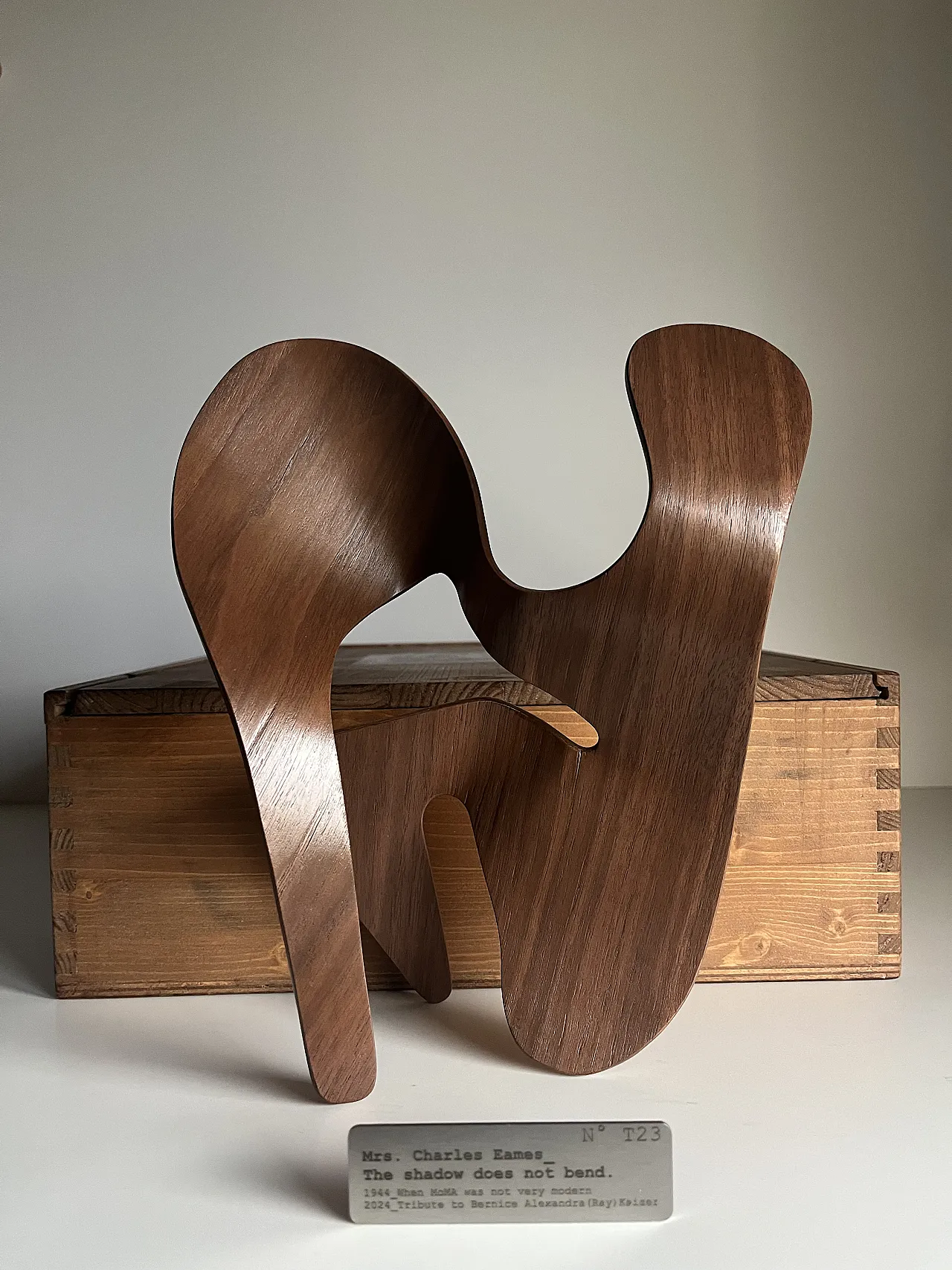 Walnut plywood sculpture by Mrs. Charles Eames, 2000s 18