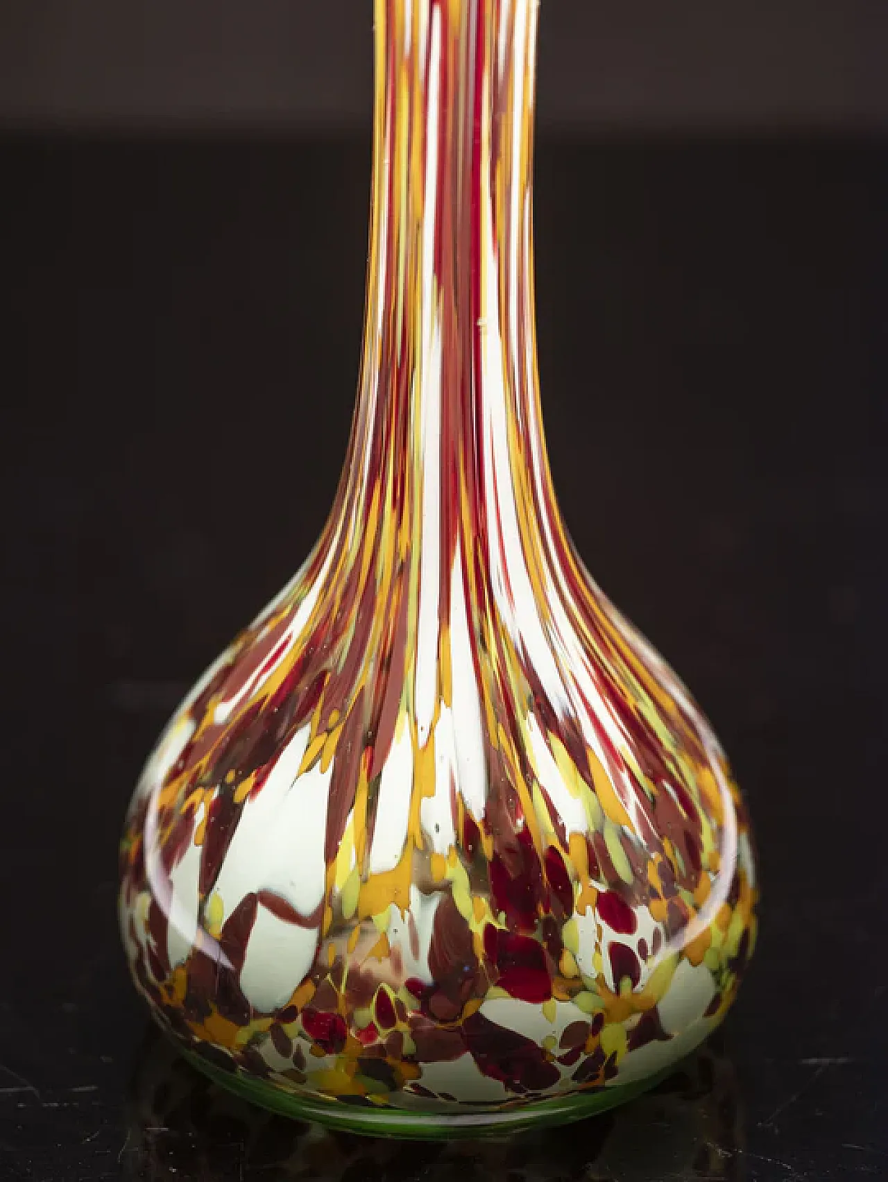 Lampada da tavolo in vetro con paralume in tessuto, fine '900 3