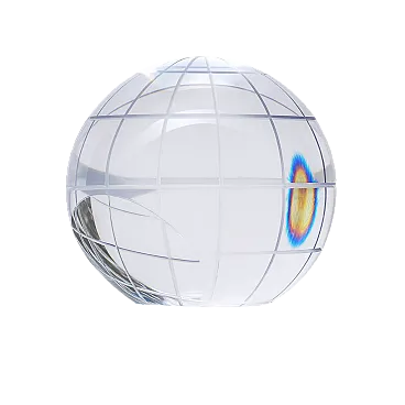 Sfera decorativa in vetro, anni '70