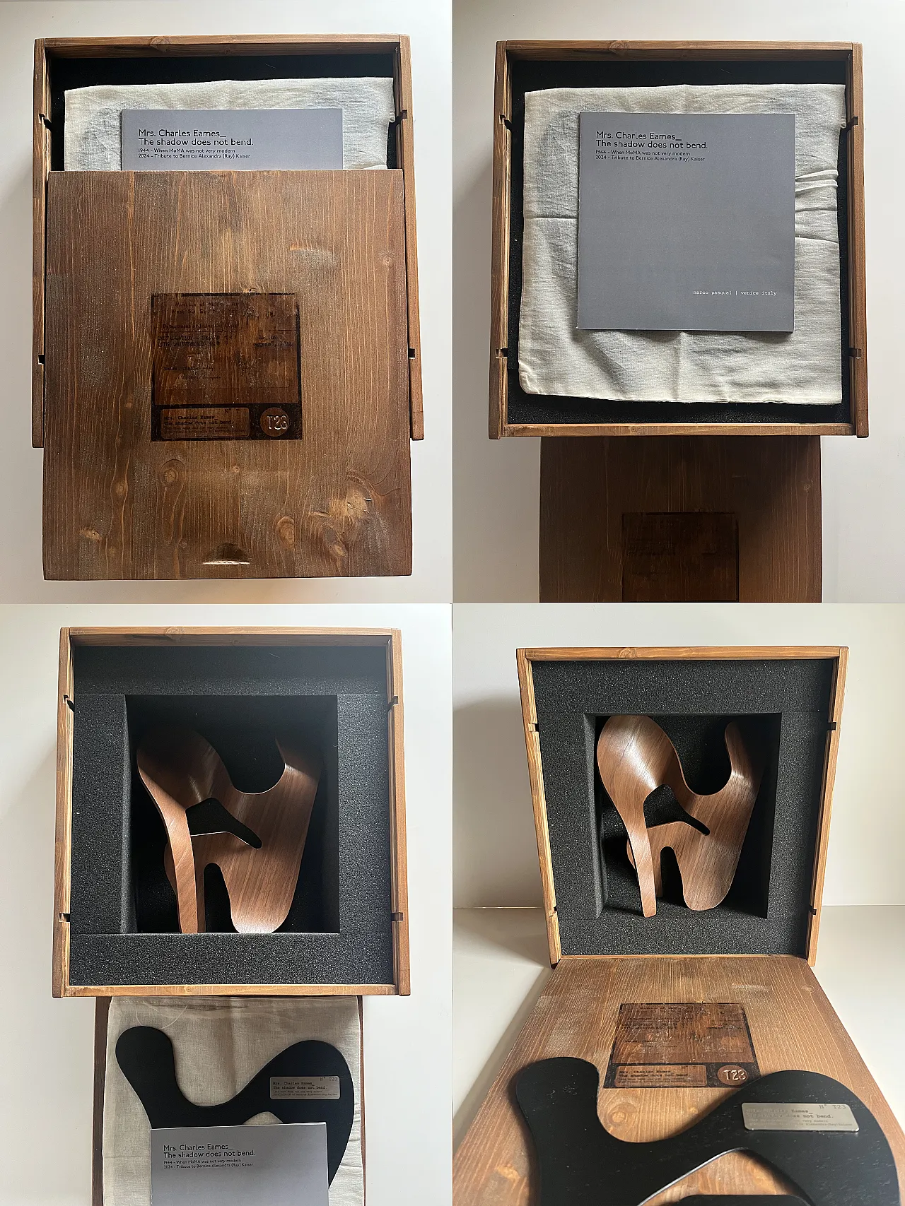Walnut plywood sculpture by Mrs. Charles Eames, 2000s 19