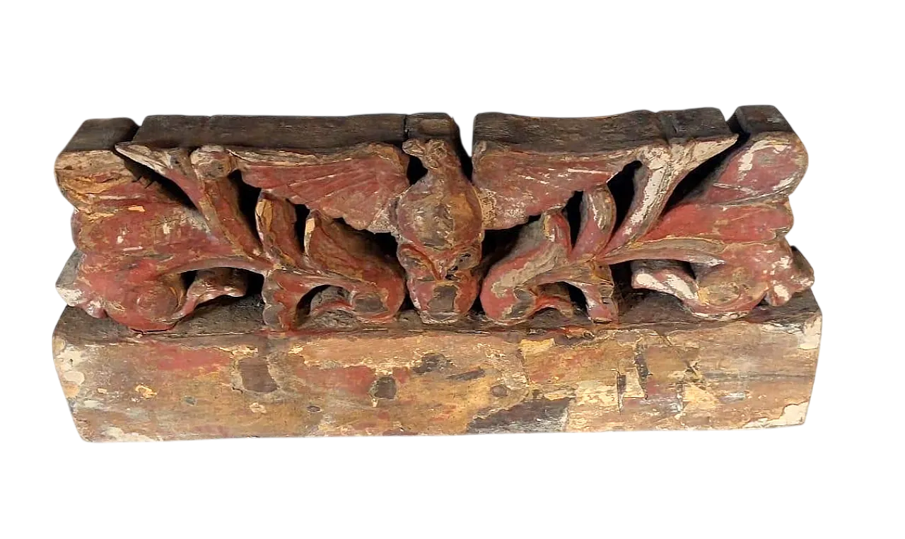 Fragment of a Sicilian cart in carved and painted wood, 19th century 10