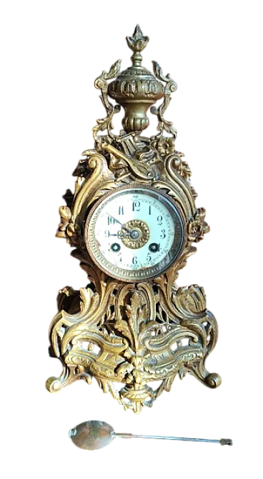 Orologio da tavolo parigino Napoleone III in bronzo, '800