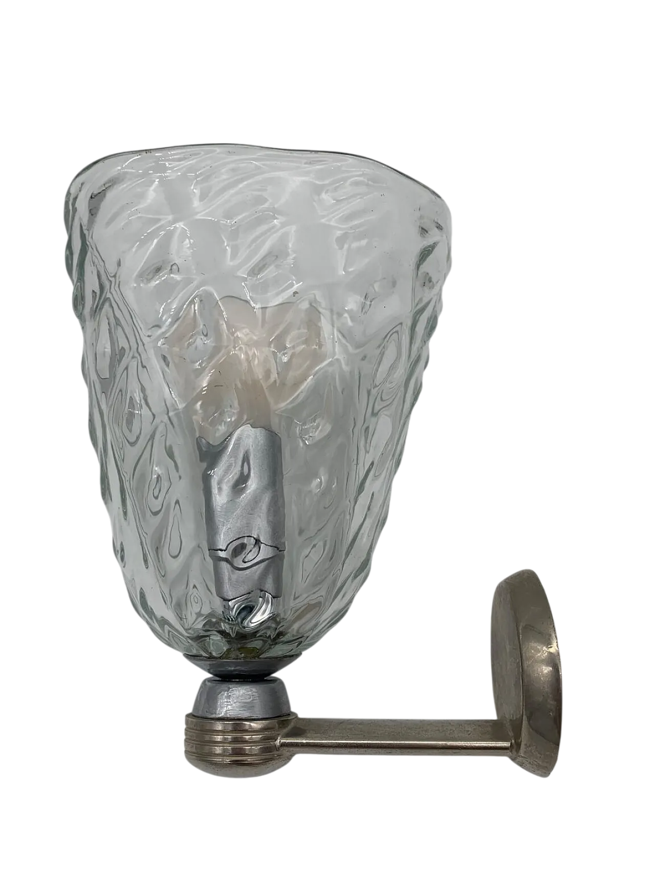 Applique singola in vetro di Murano attribuita a Barovier, anni '60 4