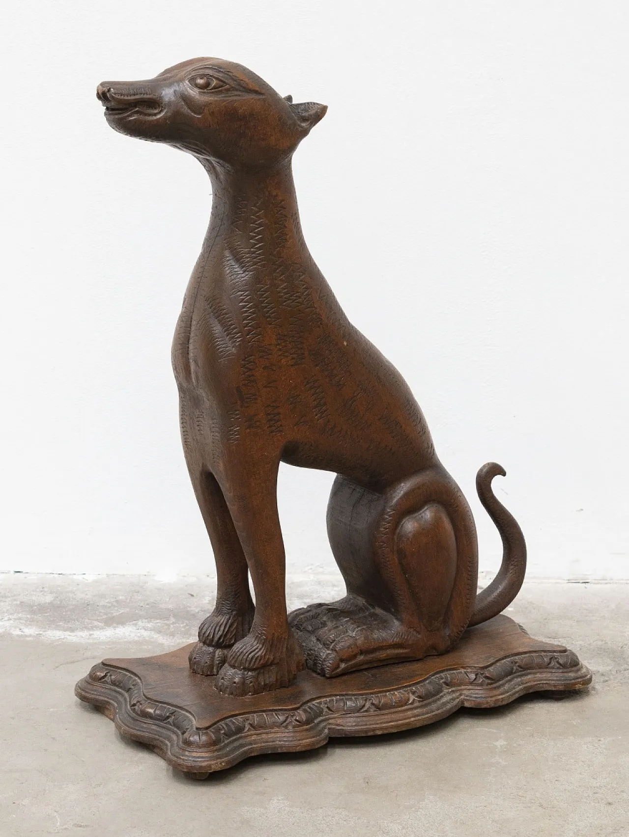 Wooden greyhound dog, late 19th century 2