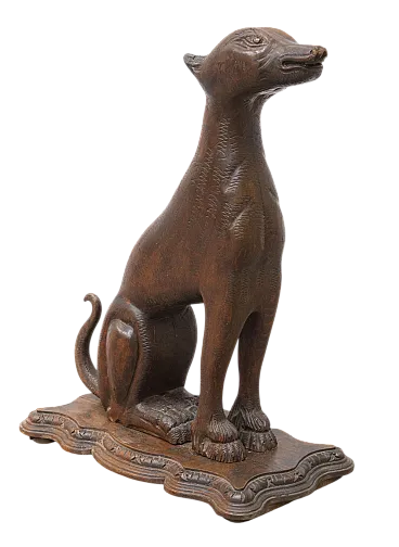 Cane levriero in legno, fine '800