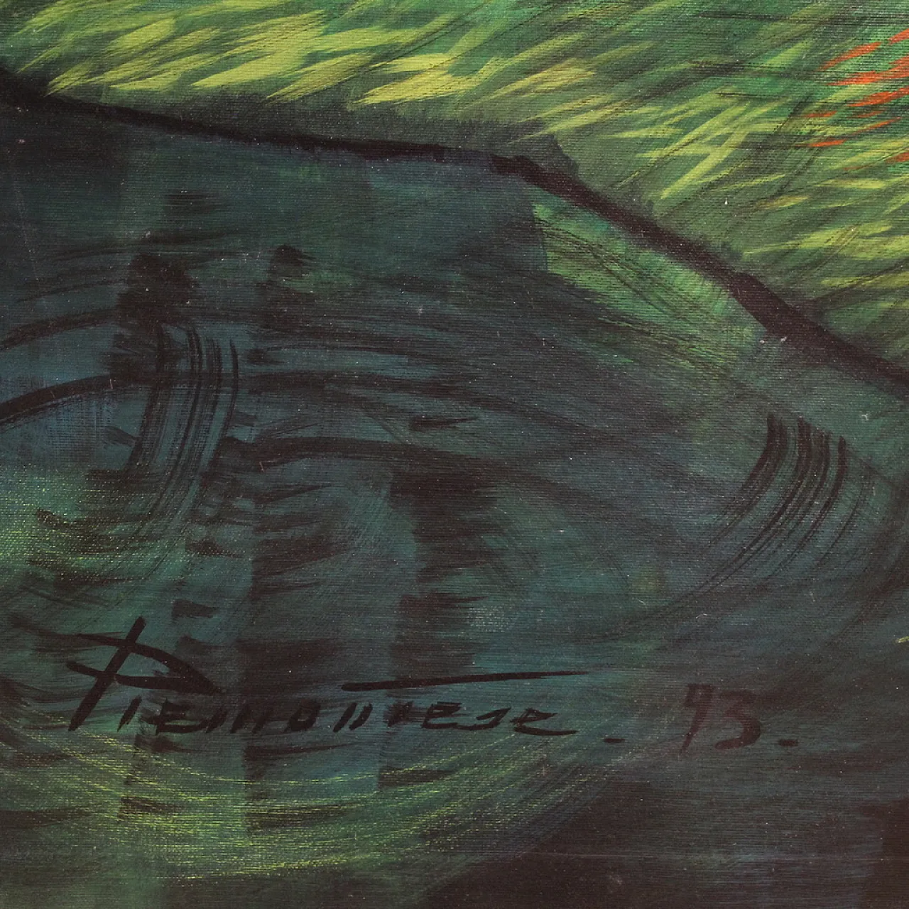 Paesaggio fantastico, dipinto, anni '90 4