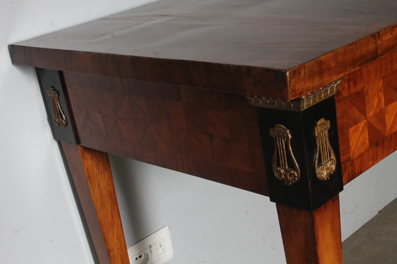 Empire console in cherry wood with inlays, 19th century 4