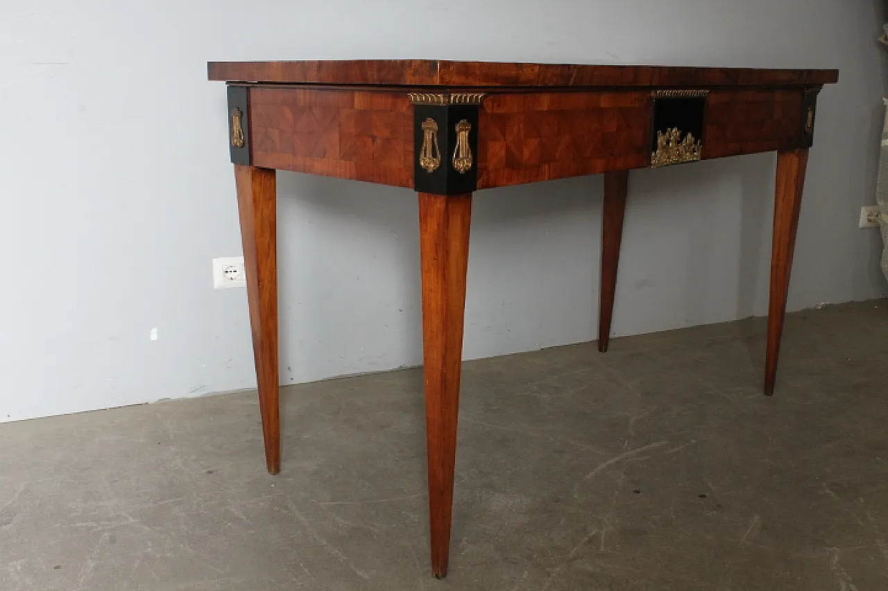 Empire console in cherry wood with inlays, 19th century 7