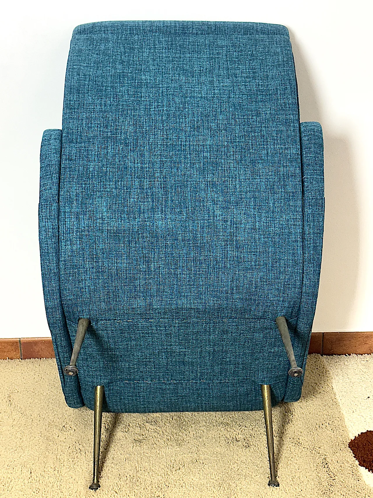 Lady armchair Marco Zanuso style sky blue, 1950s 13