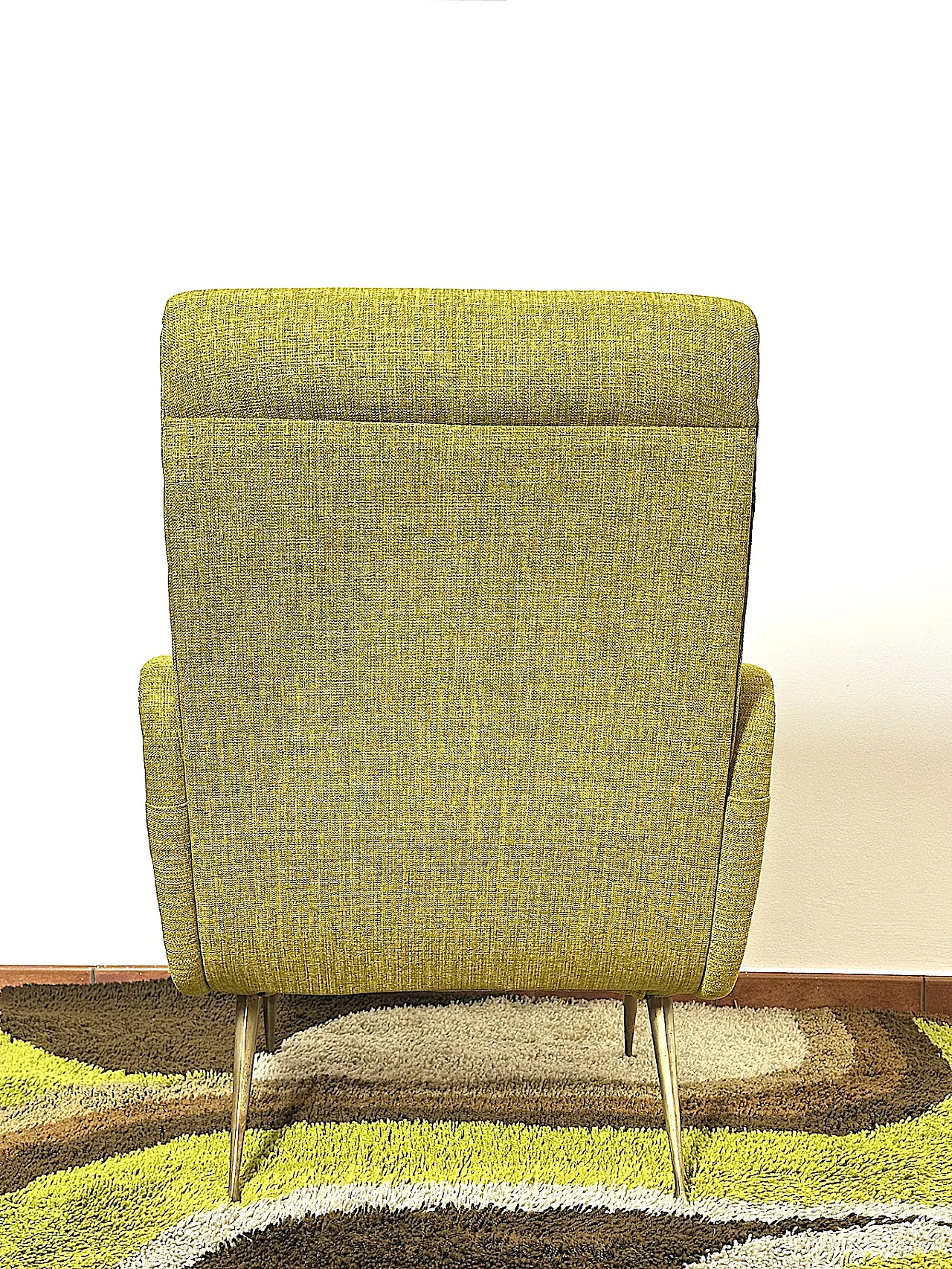Lady armchair Marco Zanuso style, yellow, 1950s 11
