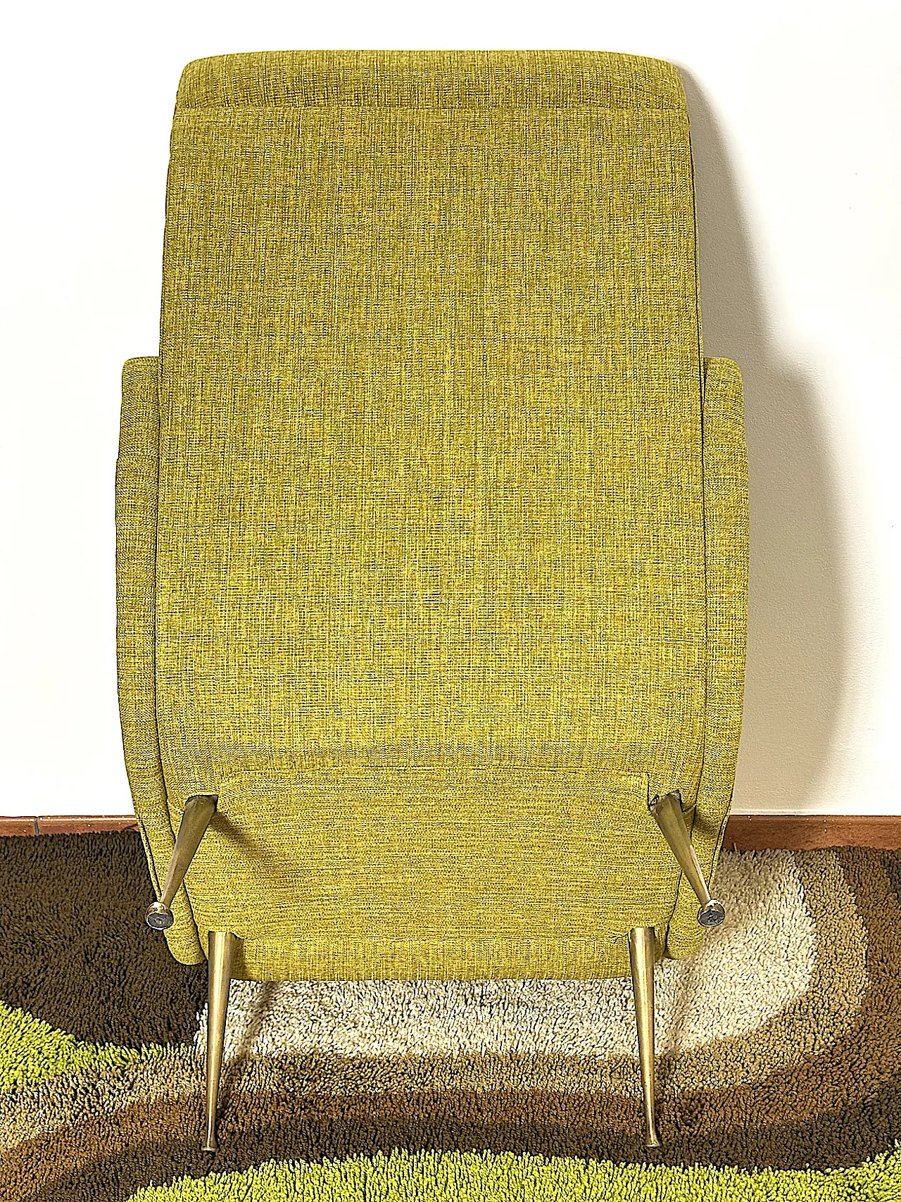 Lady armchair Marco Zanuso style, yellow, 1950s 12