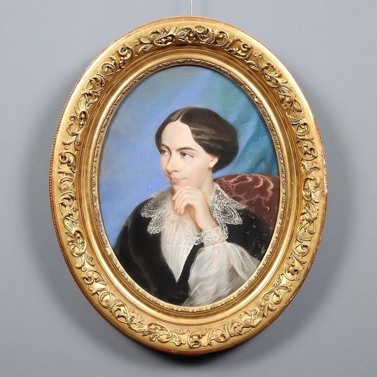 Half-length figure of a woman, pastels on cardboard, 19th century 1