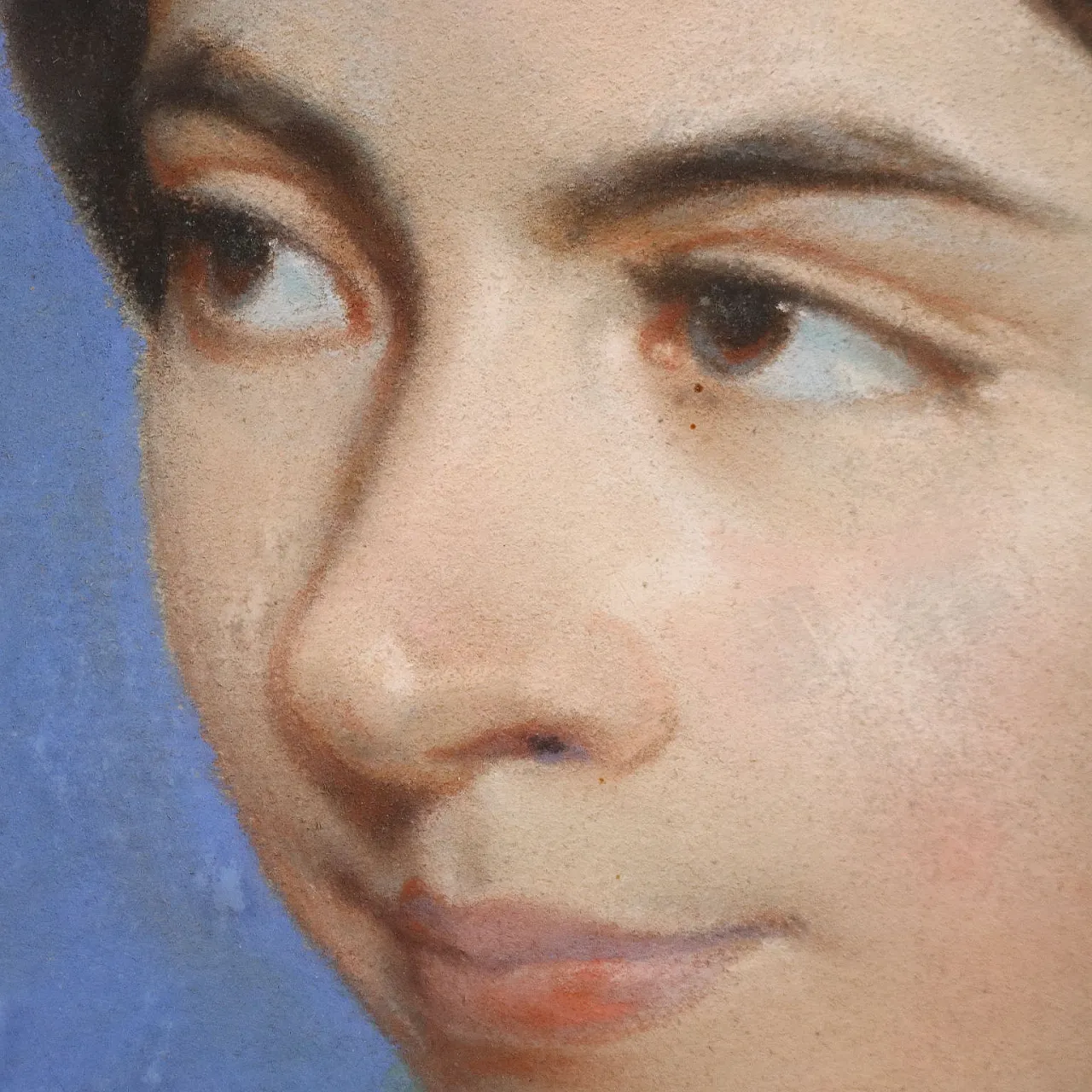 Half-length figure of a woman, pastels on cardboard, 19th century 7