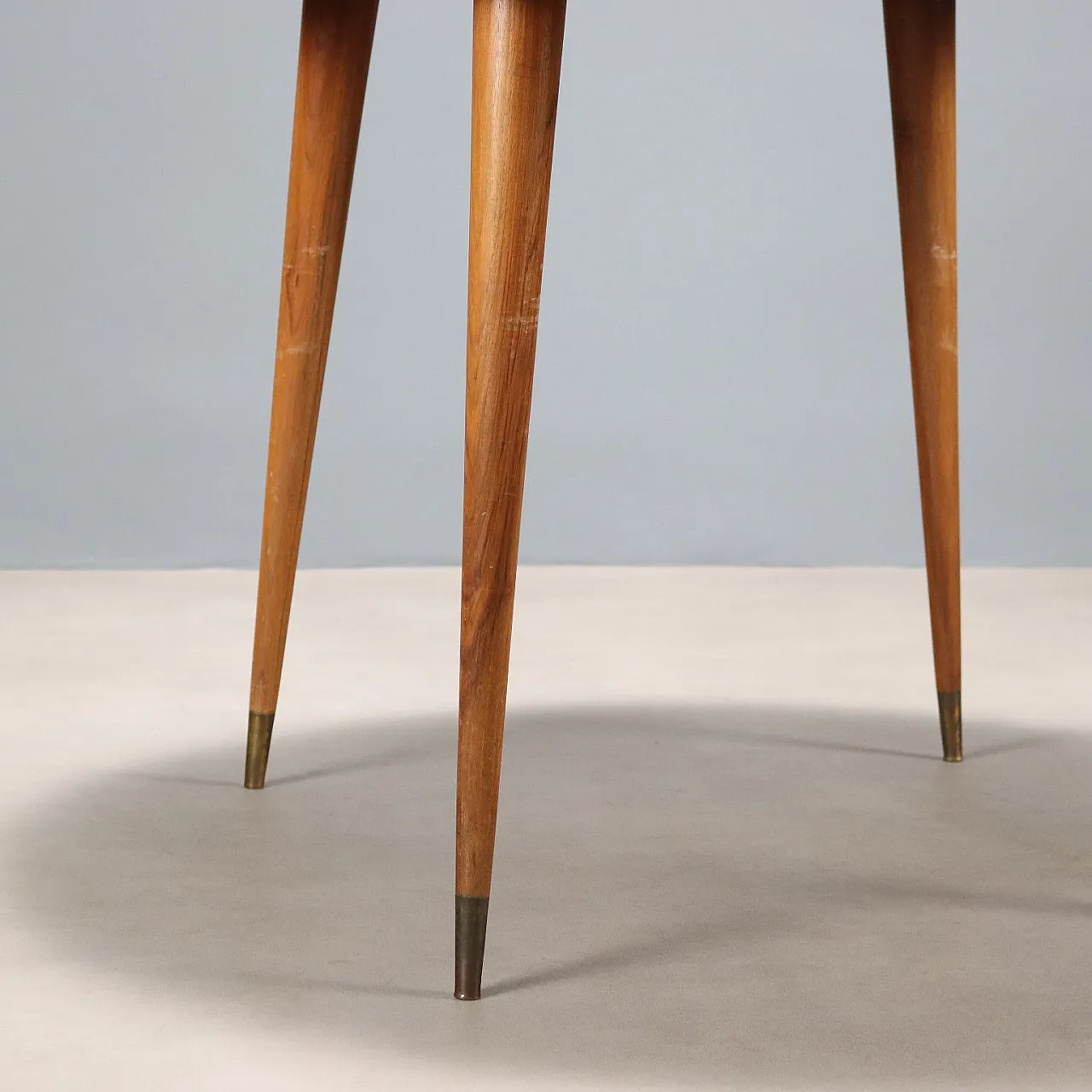 Wooden and brass table, 20th century 4