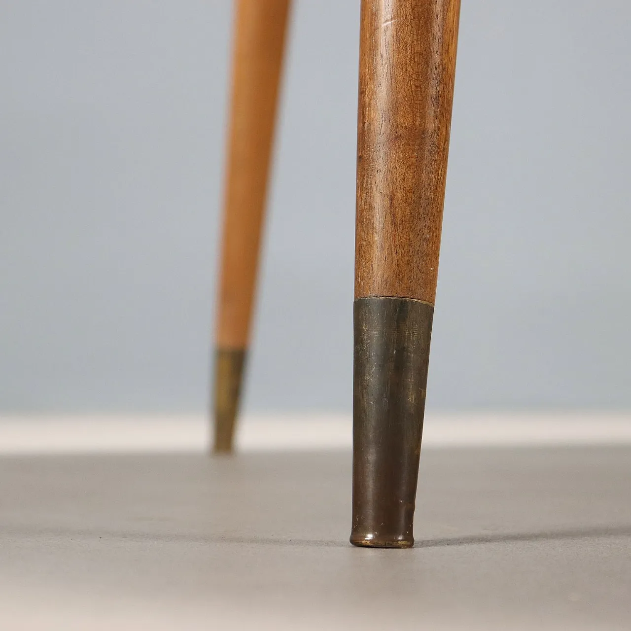 Wooden and brass table, 20th century 5