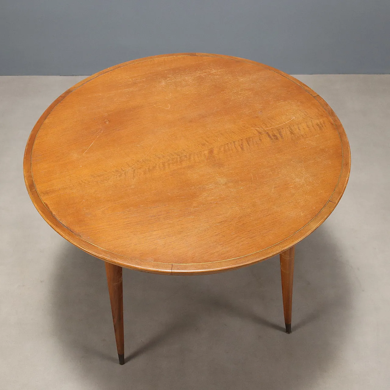 Wooden and brass table, 20th century 6