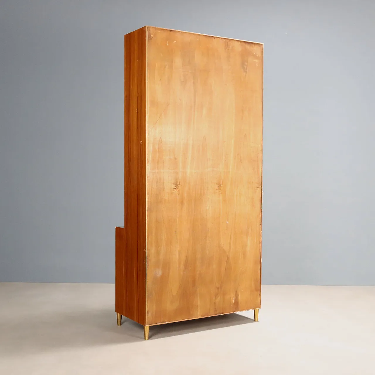 Larch veneer cabinet with brass details, 20th century 10